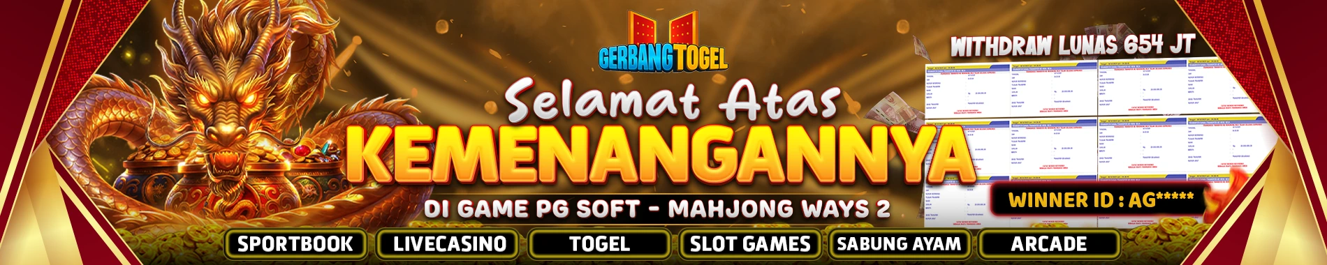 SELAMAT ATAS KEMENANGAN 654 JUTA DIBAYAR LUNAS GERBANGTOGEL